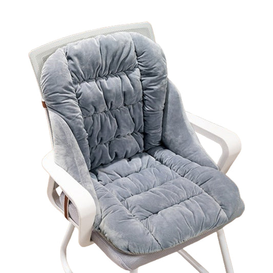 Backrest Seat Cushion with Ties High Back Seat Chair Pad for Office Gaming Chair Grey