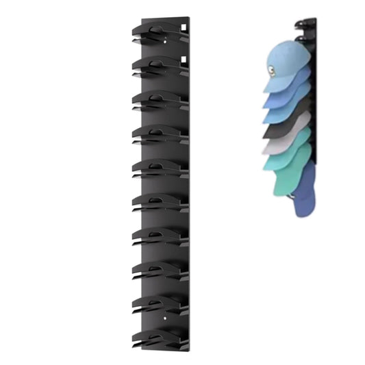 Wall Mounted Baseball Hat Organizer Adhesive Hat Display Hanger Holder for Door Closet Black