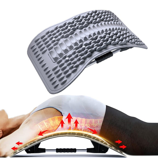Multi-Level Adjustable Back Stretcher for Lower Back Pain Relief Grey