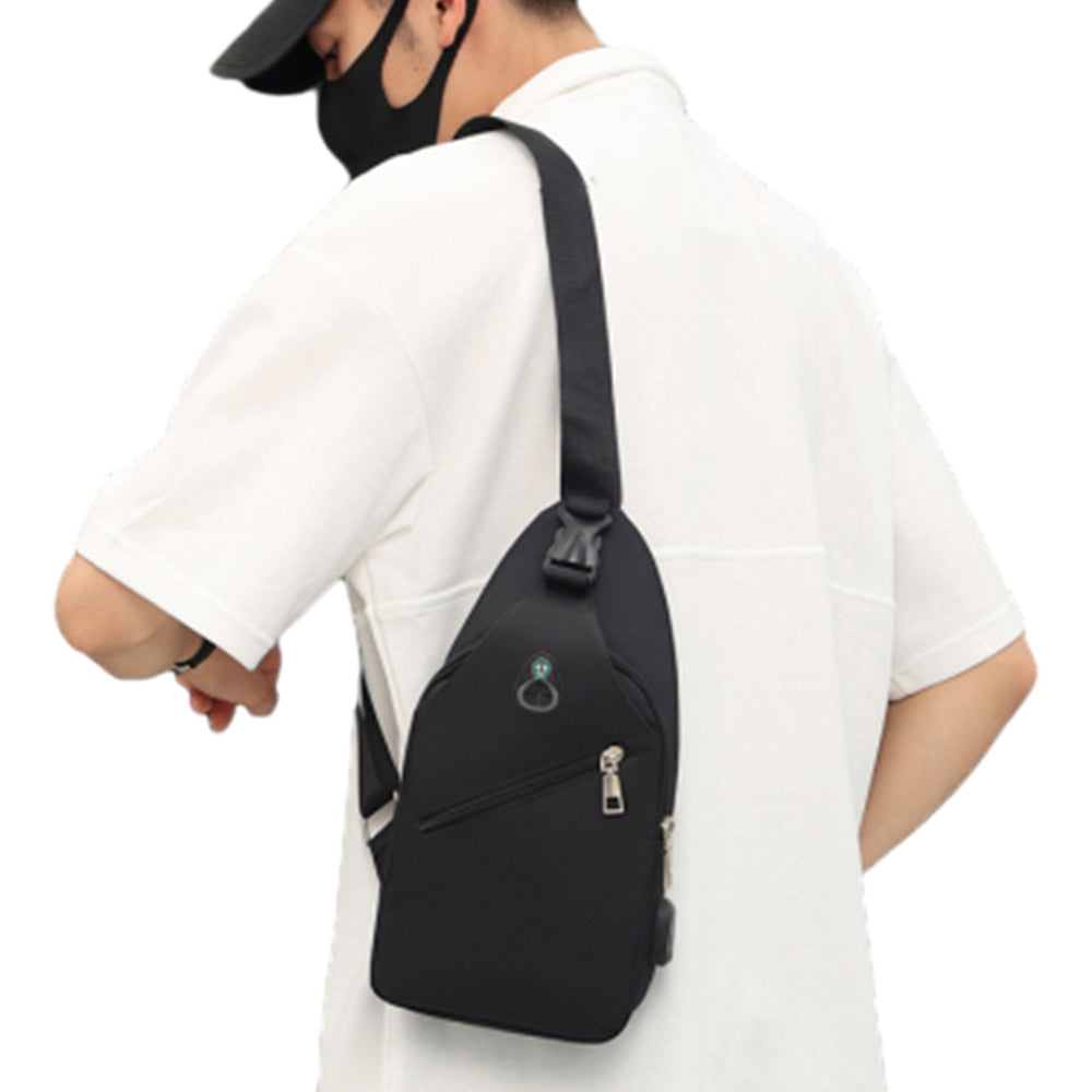 Crossbody Bag Casual Sling Bag Multi-Pocket Chest Bag Black