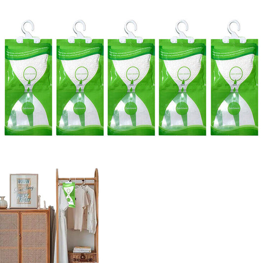 5Pcs Dehumidifier Bag Moisture Absorber Hanging Bag Wardrobe Drying Anti-mold Agent