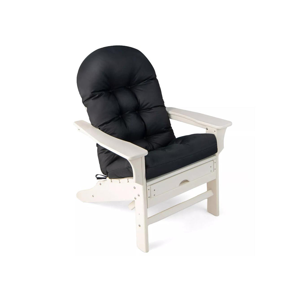 Patio Adirondack Chair Cushion High Back Rocking Chair Seat Pad with Ties Black