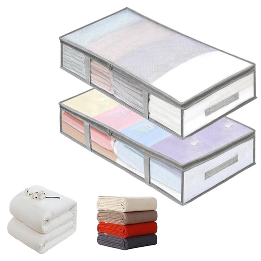 2Pcs Under Bed Storage Containers Bins Humid-Proof Closet Organizers Clothes Storage Bags