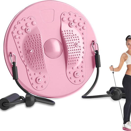 Waist Twisting Board Exercise Twist Waist Disc with Drawstrings Fitness Equipment Pink