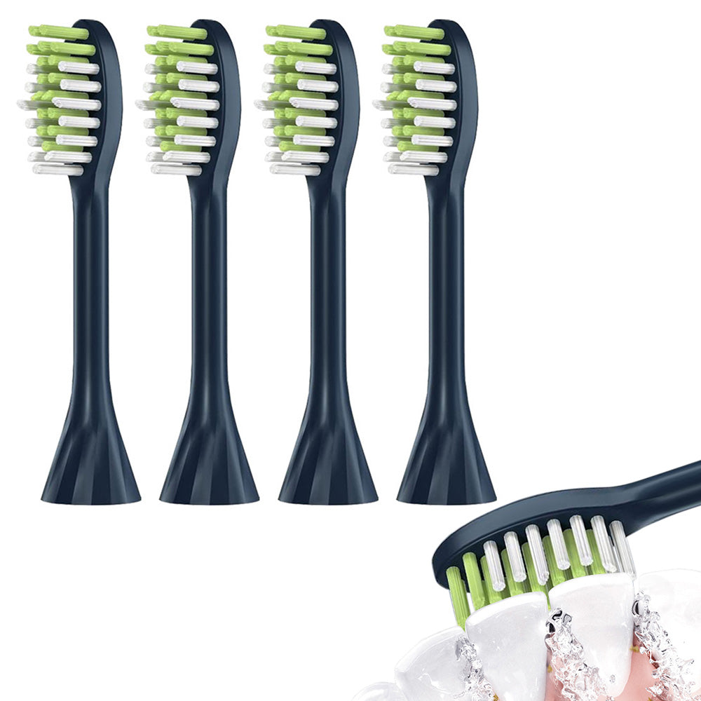 4Pcs Replacement Electric Toothbrush Heads with Dustproof Covers Compatible with Philips HY1100/1200/One Series Deep Blue
