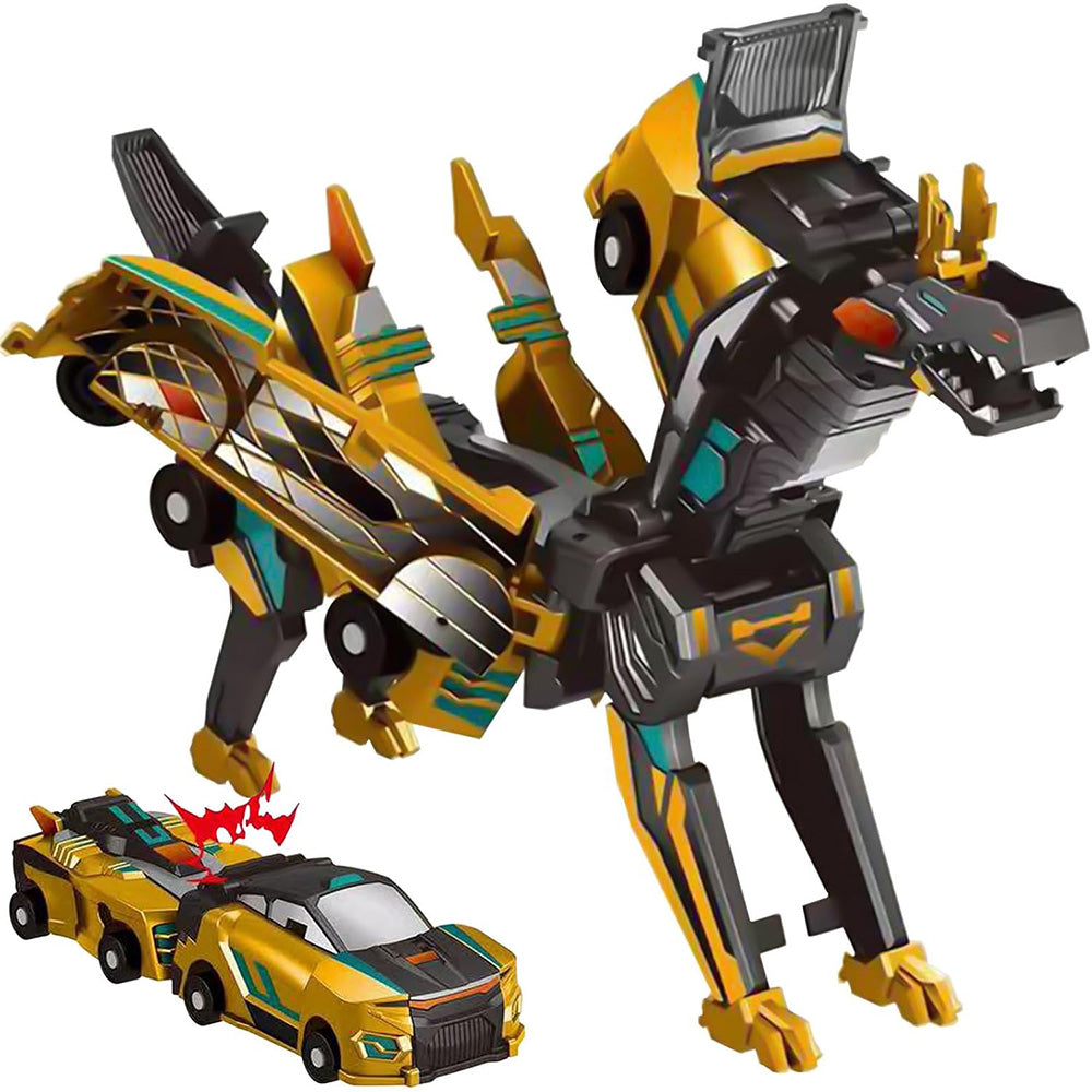 Collision Dinosaur Car Toy Magnetized Vehicles Transform into Dinosaurs for Kids Gold