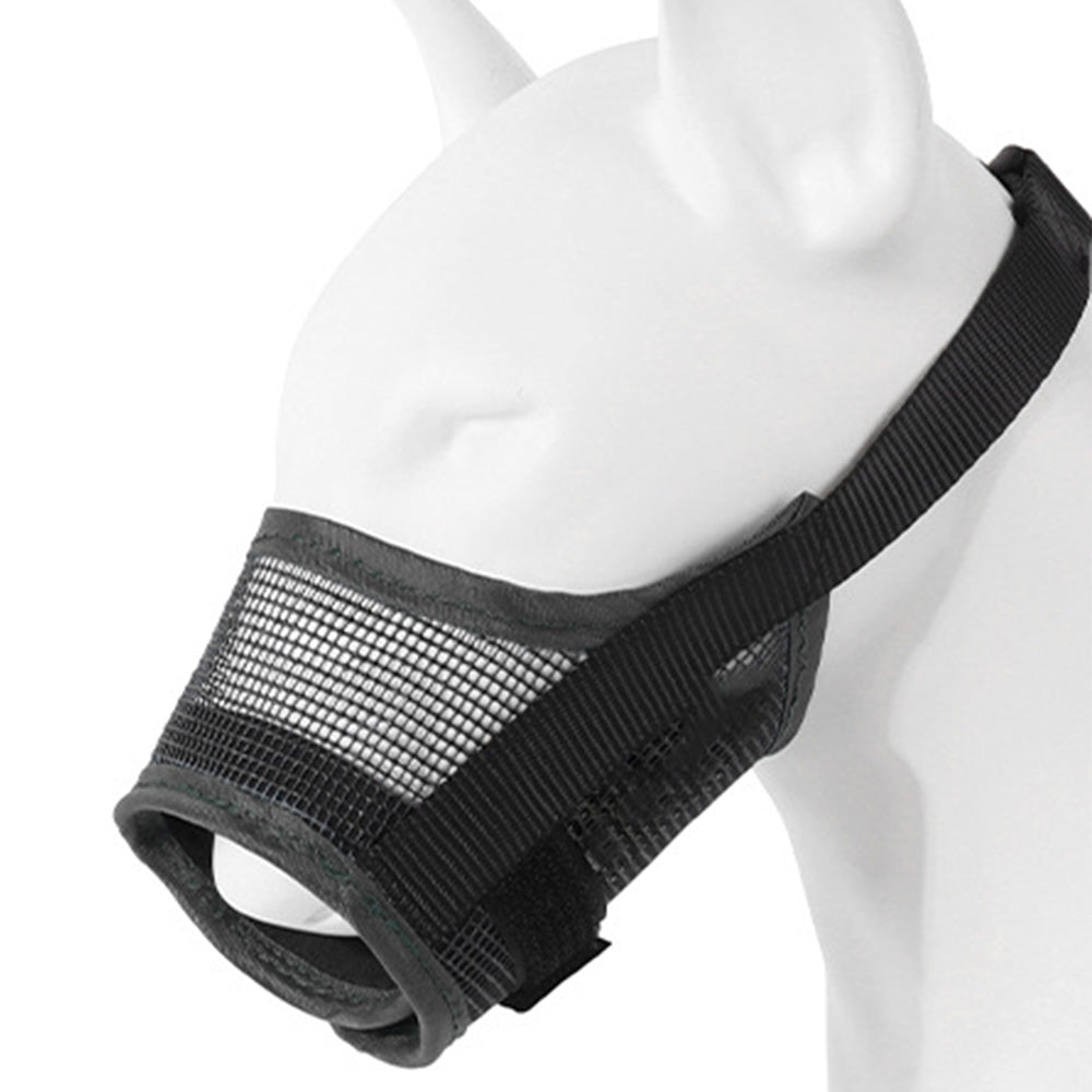 Dog Muzzle Air Mesh Adjustable Mouth Guard for Bark and Scavenging Prevention Black