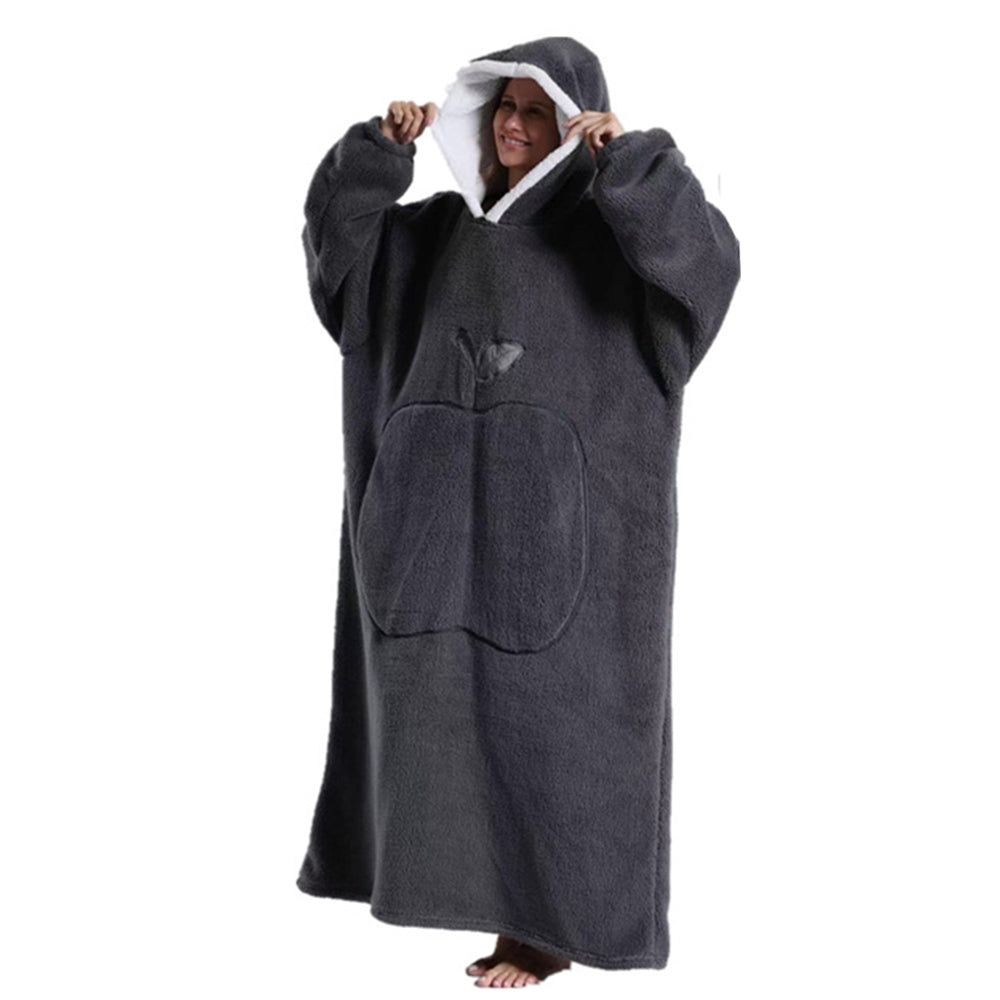 Unisex Hoodie Blanket Oversized Wearable Throw Blanket Dark Gray