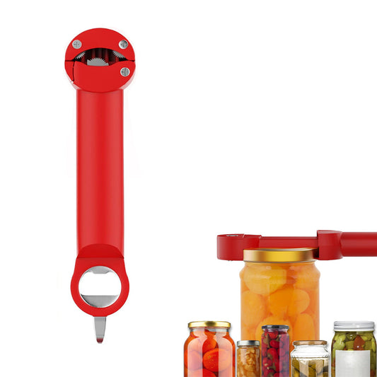 Retractable Jar Opener Magnetic Bottle Opener Can Opener Kitchen Gadgets for Weak Hands Red