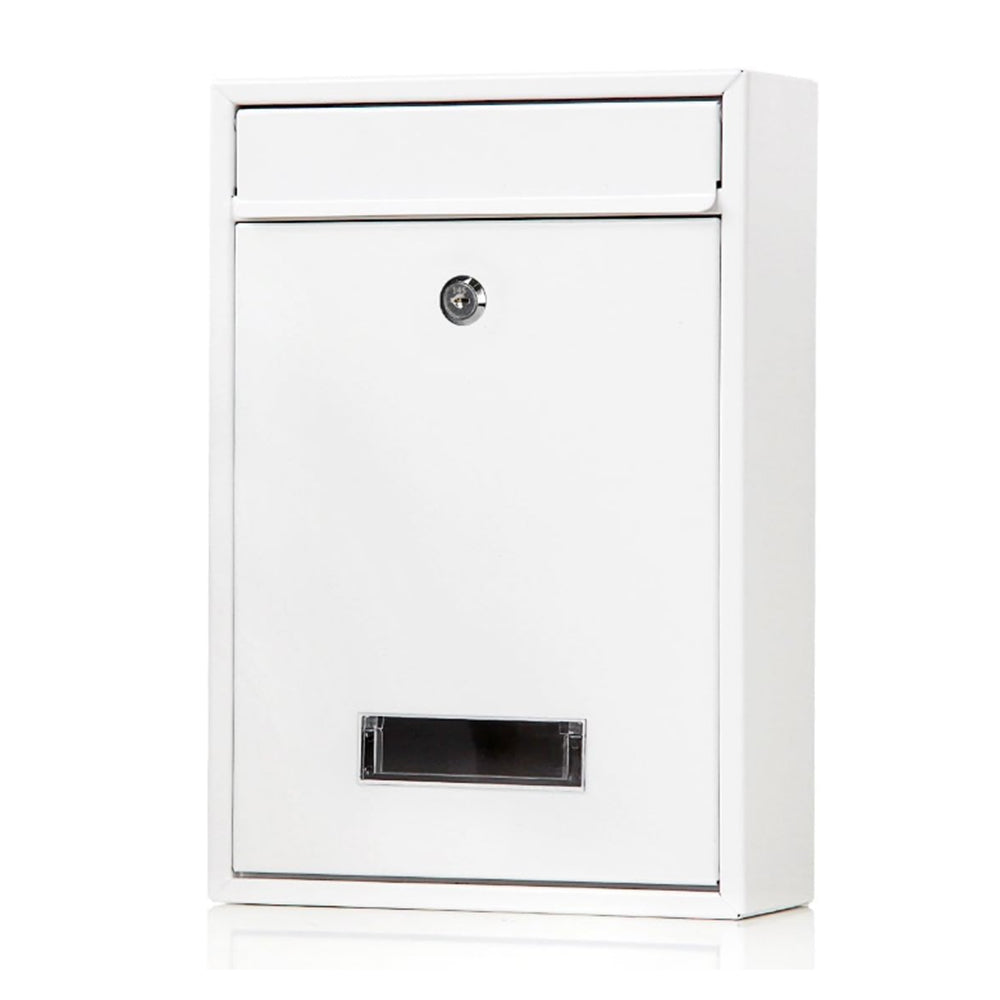 Wall Mounted Locking Mailboxes Key Lock Metal Mail Box White