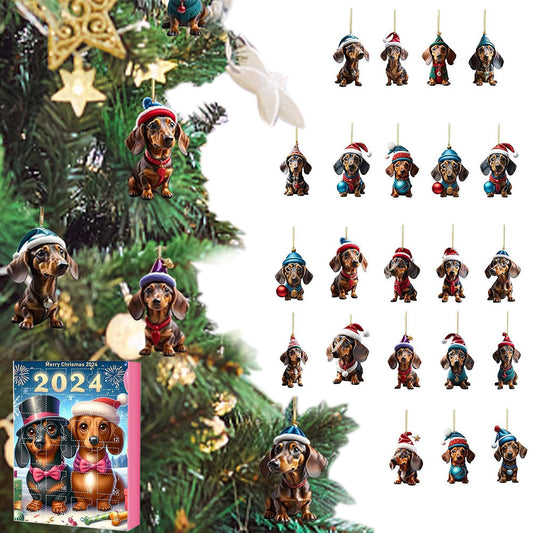 24 Days Animal Christmas Advent Calendar Collectible Funny Dog Set Blind Box