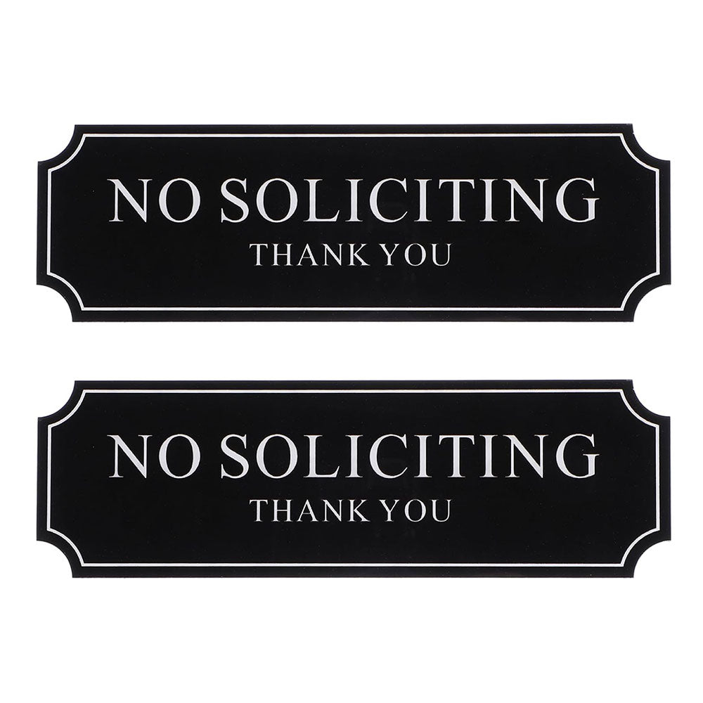 2Pcs No Soliciting Sign for House, Home, and Office No Solicitation Sign White