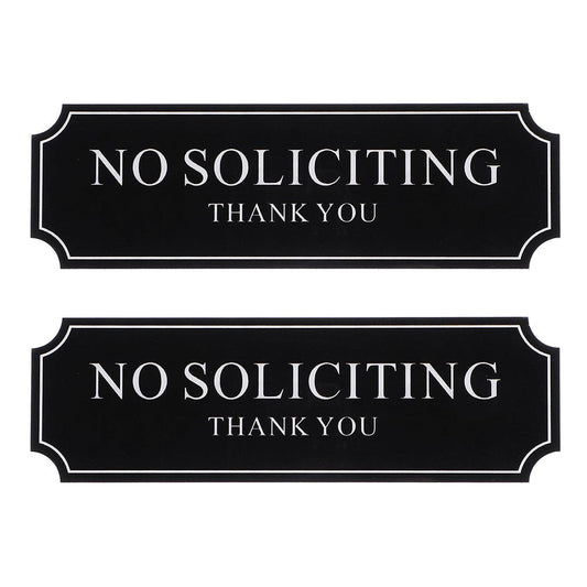 2Pcs No Soliciting Sign for House, Home, and Office No Solicitation Sign White