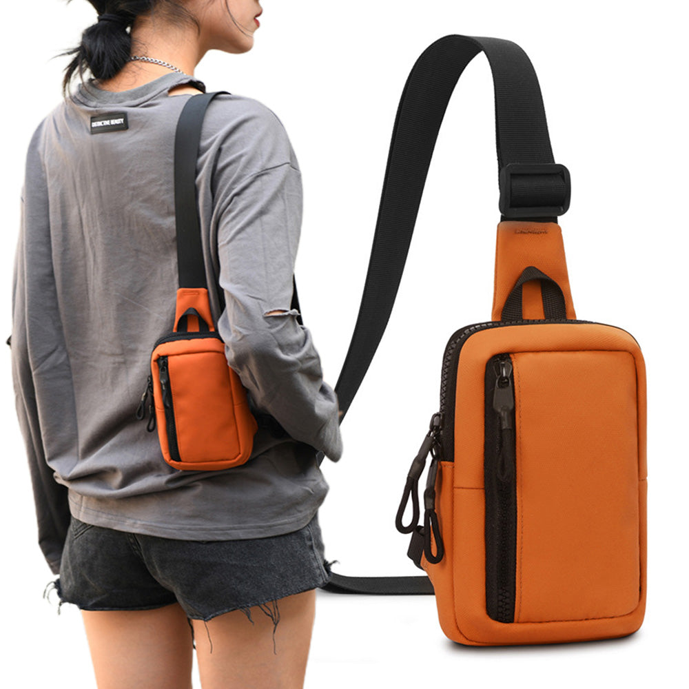 Small Crossbody Bag for Men Women Mini Sling Bag Travel Running Phone Daypack Orange