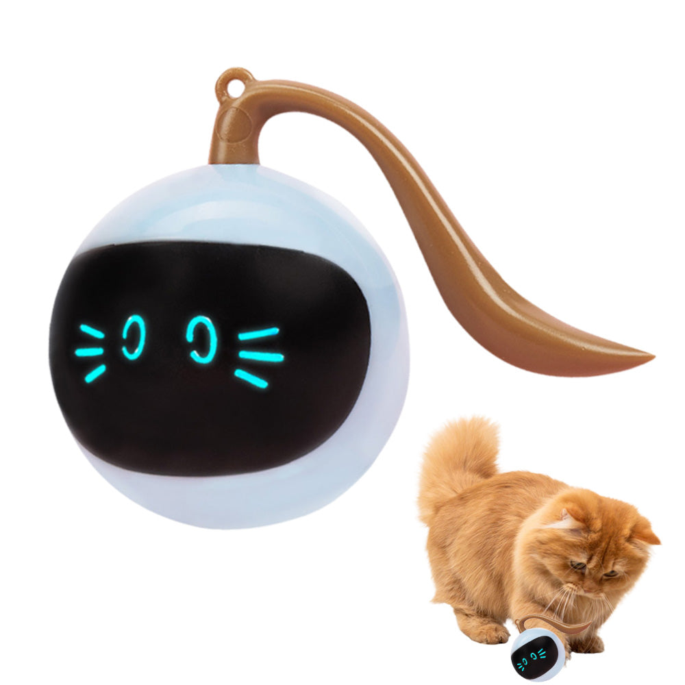 Electric Automatic Rolling Chase Ball Toy Interactive Cat Ball Toy Light Blue