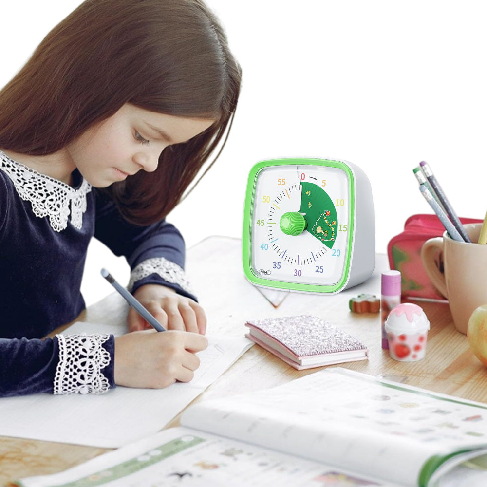 60-Minute Visual Countdown Timer Rainbow Disk Silent Time Management Tool Green