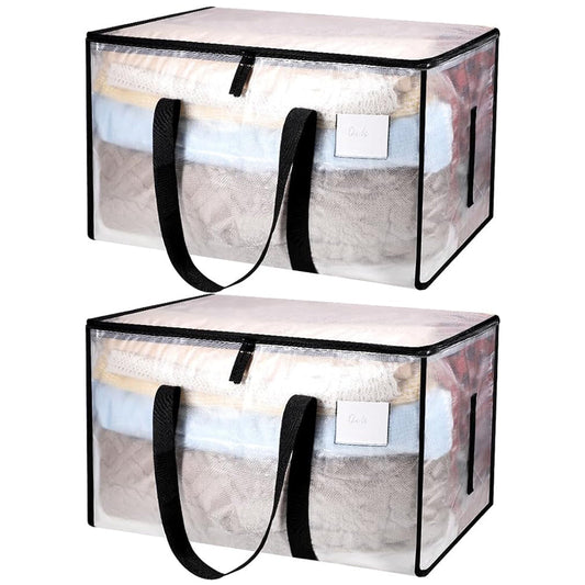 2Pcs 92L Oversized Moving Bag Transparent Christmas Holiday Heavy-Duty Storage Tote