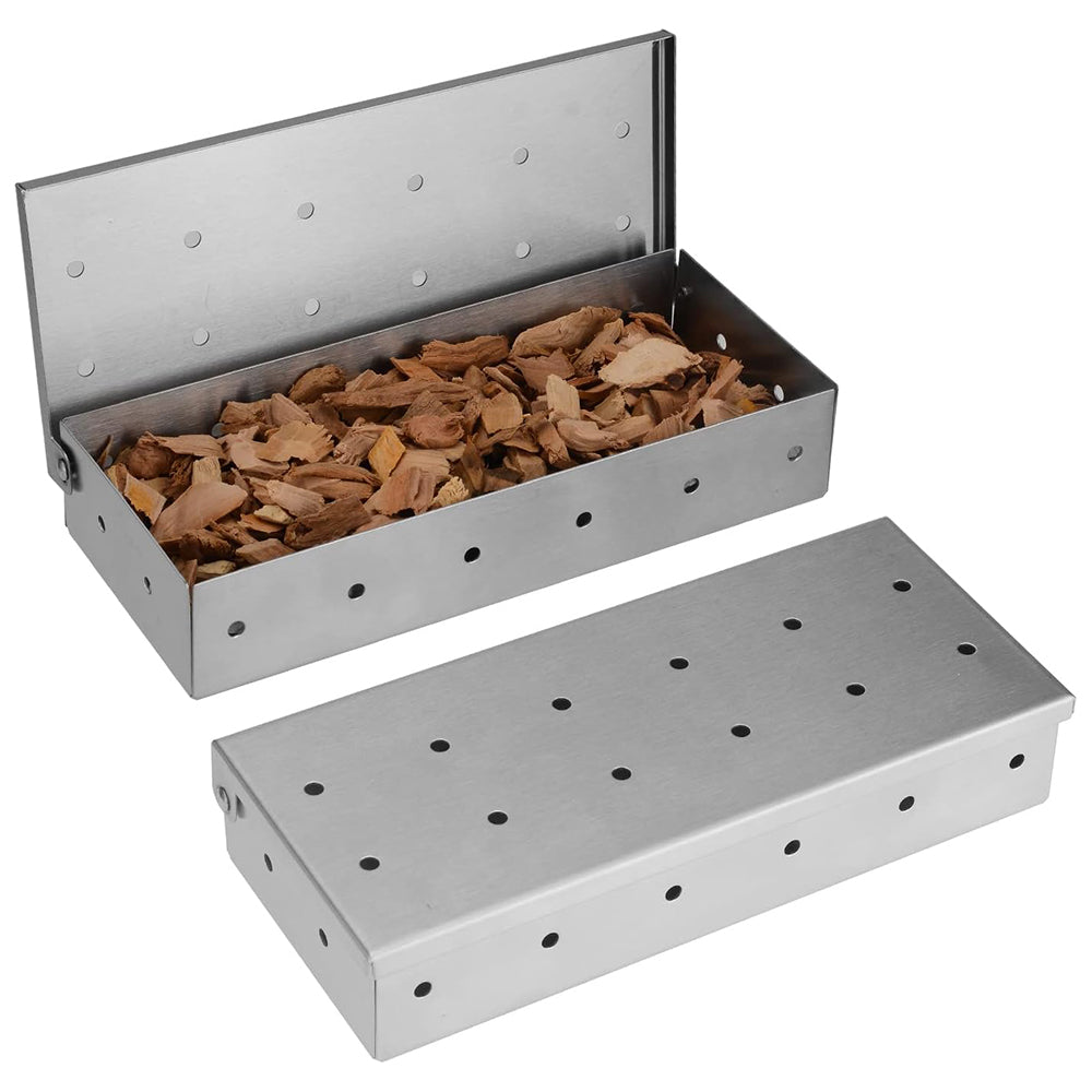 Stainless Steel Smoker Box for Wood Chips Barbecue Meat Smoking Tool Grilling Accessories