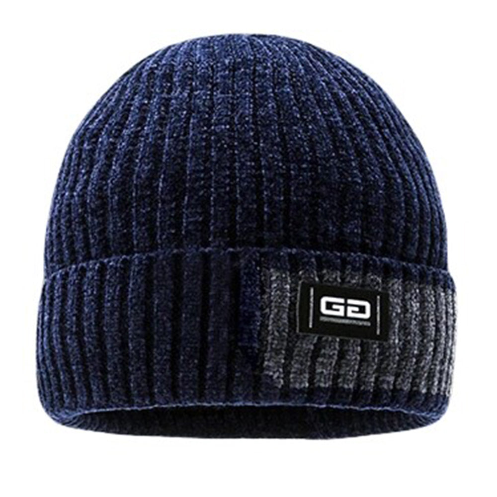Knitted Hat Winter Warm Beanie Cap for Outdoor Sports Activities  Navy