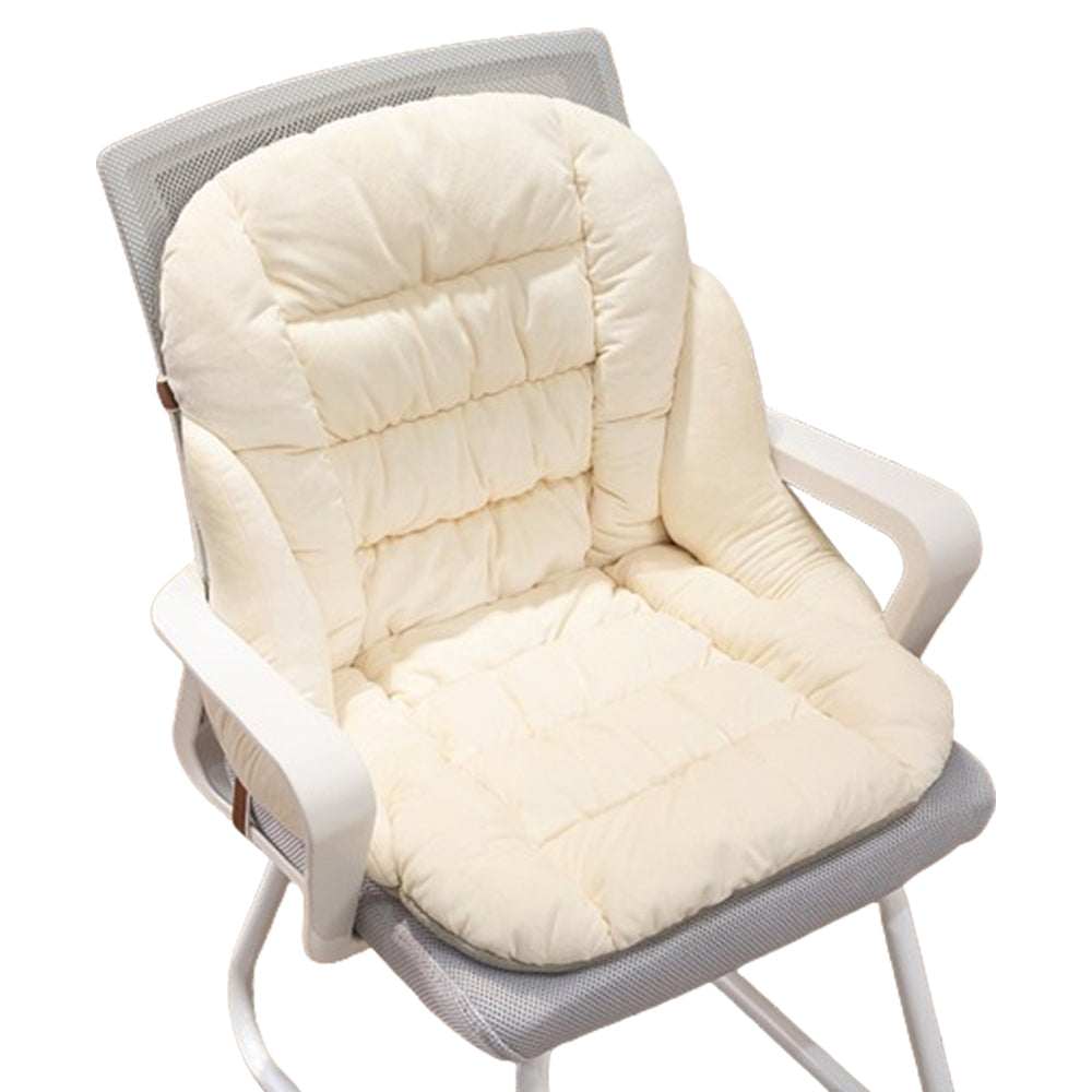 Backrest Seat Cushion with Ties High Back Seat Chair Pad for Office Gaming Chair Beige