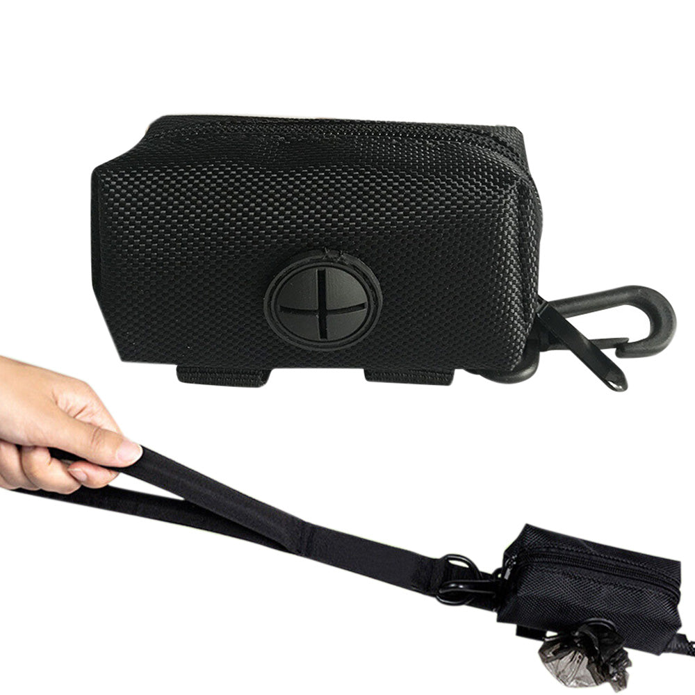 Dog Poop Bag Dispenser Pet Waste Bag Holder for Puppy Walking Cleanup Black