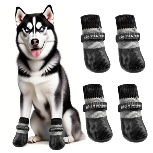 Waterproof Anti Slip Pet Shoes with Rubber Sole for Indoor and Outdoor Use Black