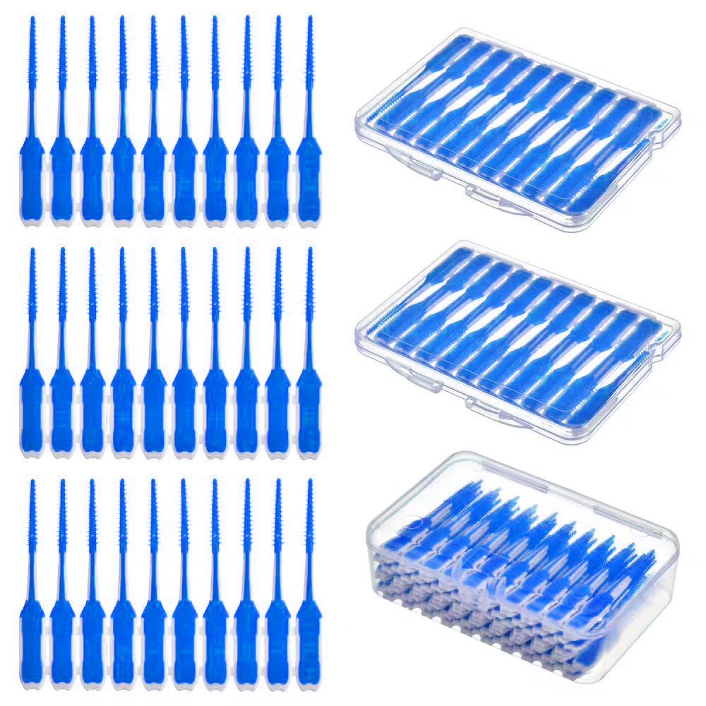 240Pcs Floss Picks Tooth Cleaners with Portable Travel Case Blue