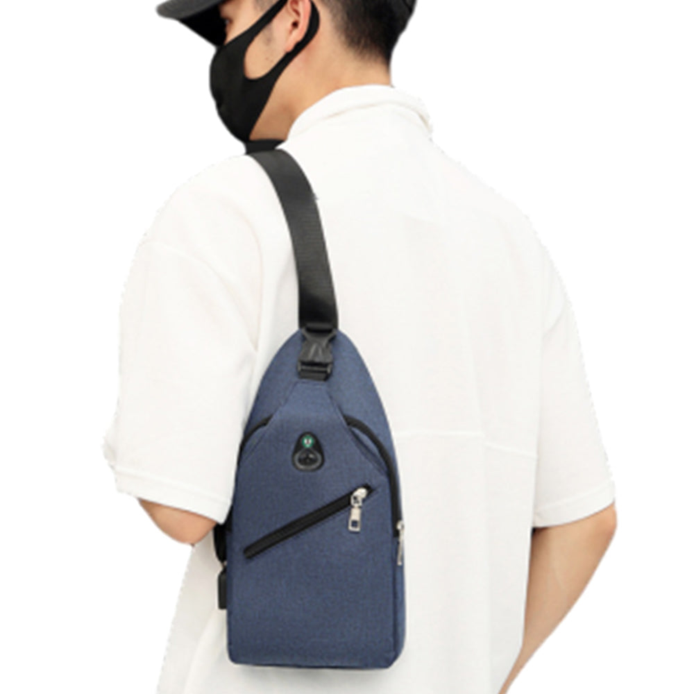 Crossbody Bag Casual Sling Bag Multi-Pocket Chest Bag Blue