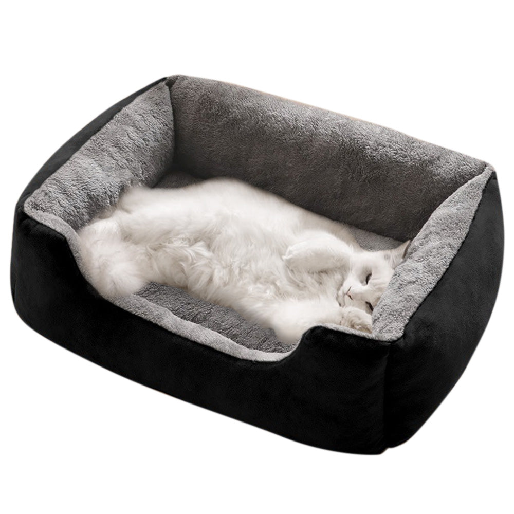 Rectangle Pet Bed for Dogs Cats Beds Warming Soft Calming Sleeping Puppy Bed Black