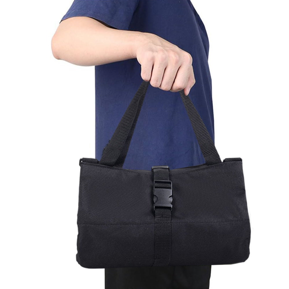 Roll Up Tool Bag Water Resistant Tool Organizer Zipper Pouch for Electricians Repairman Black