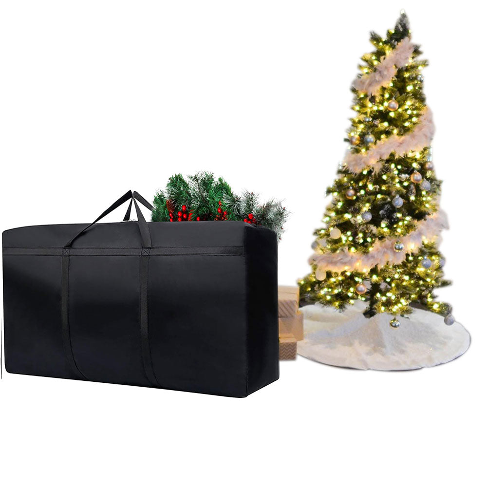 Water-Resistant Christmas Storage Bag Reusable Dustproof Xmas Tree Container Black
