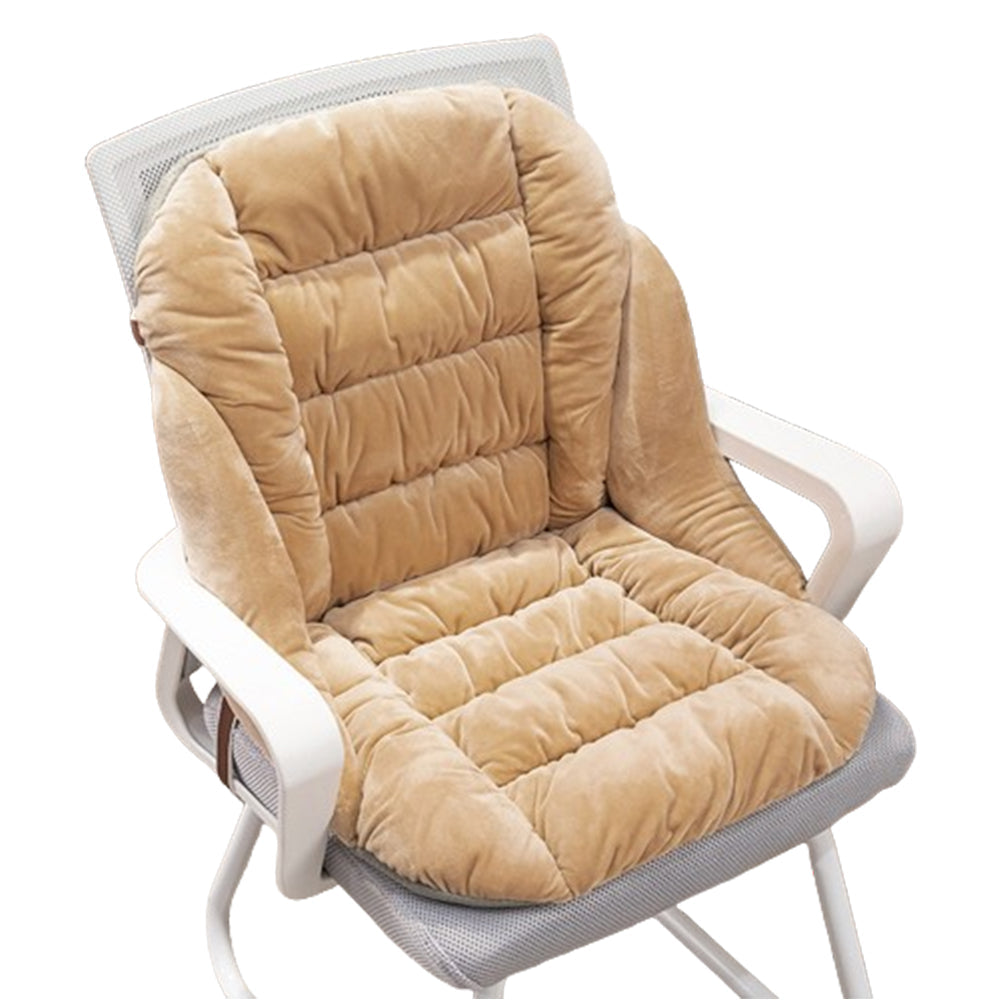 Backrest Seat Cushion with Ties High Back Seat Chair Pad for Office Gaming Chair Camel