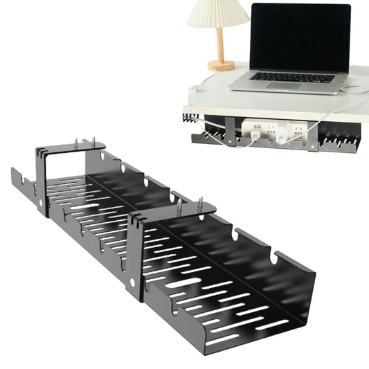 Under Desk Cable Management Tray Wires Tidy Organizer for Office and Home Black