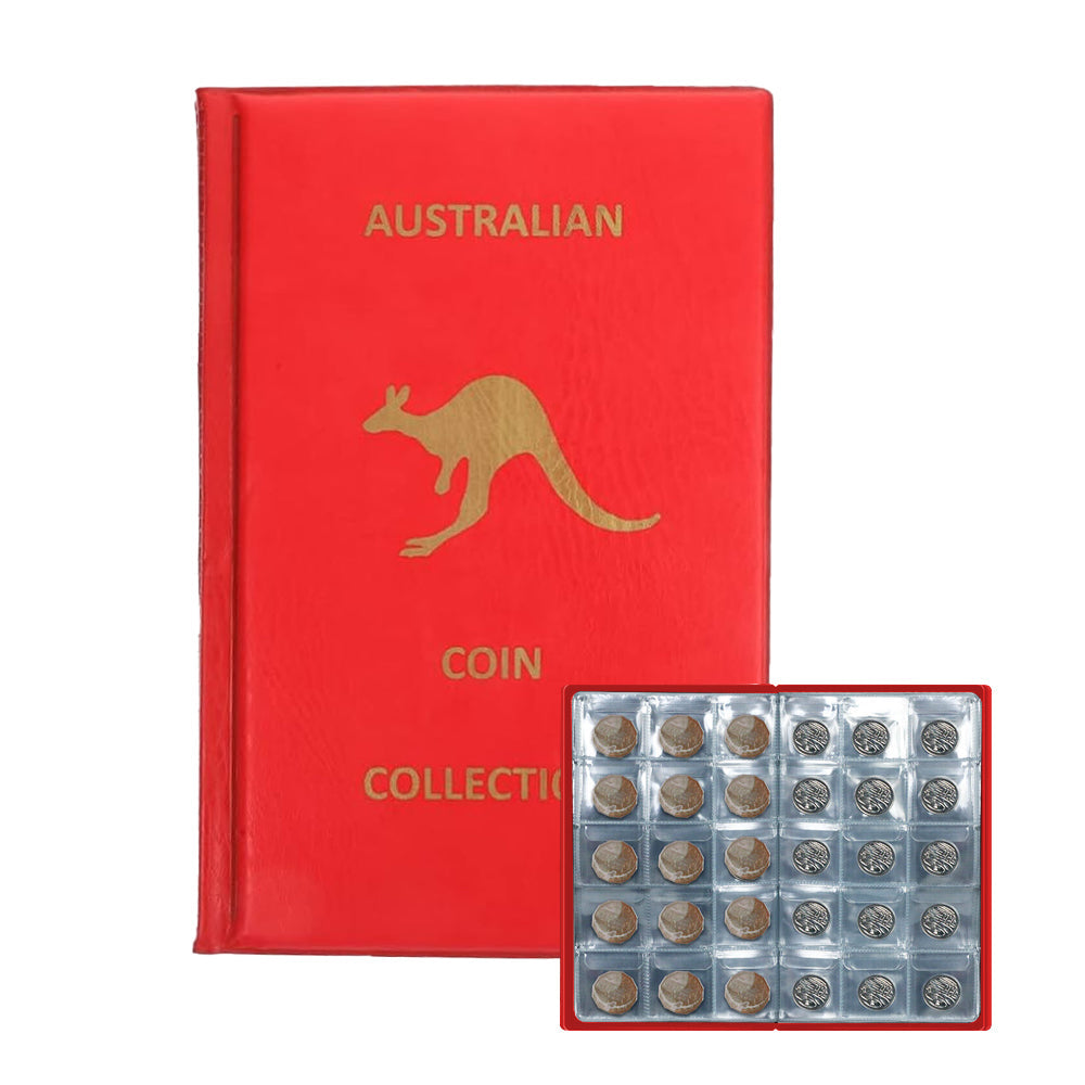 240-Pocket Coin Collection Album Coin Storage Book Coins Display Case Red