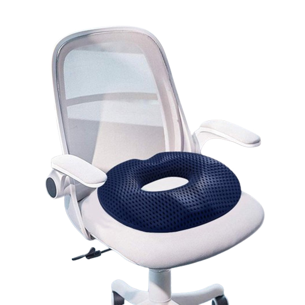 Men's Donut Seat Cushion Thick Memory Foam Hemorrhoid Pillow for Office Home Chairs Blue