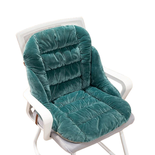 Backrest Seat Cushion with Ties High Back Seat Chair Pad for Office Gaming Chair Dark Green