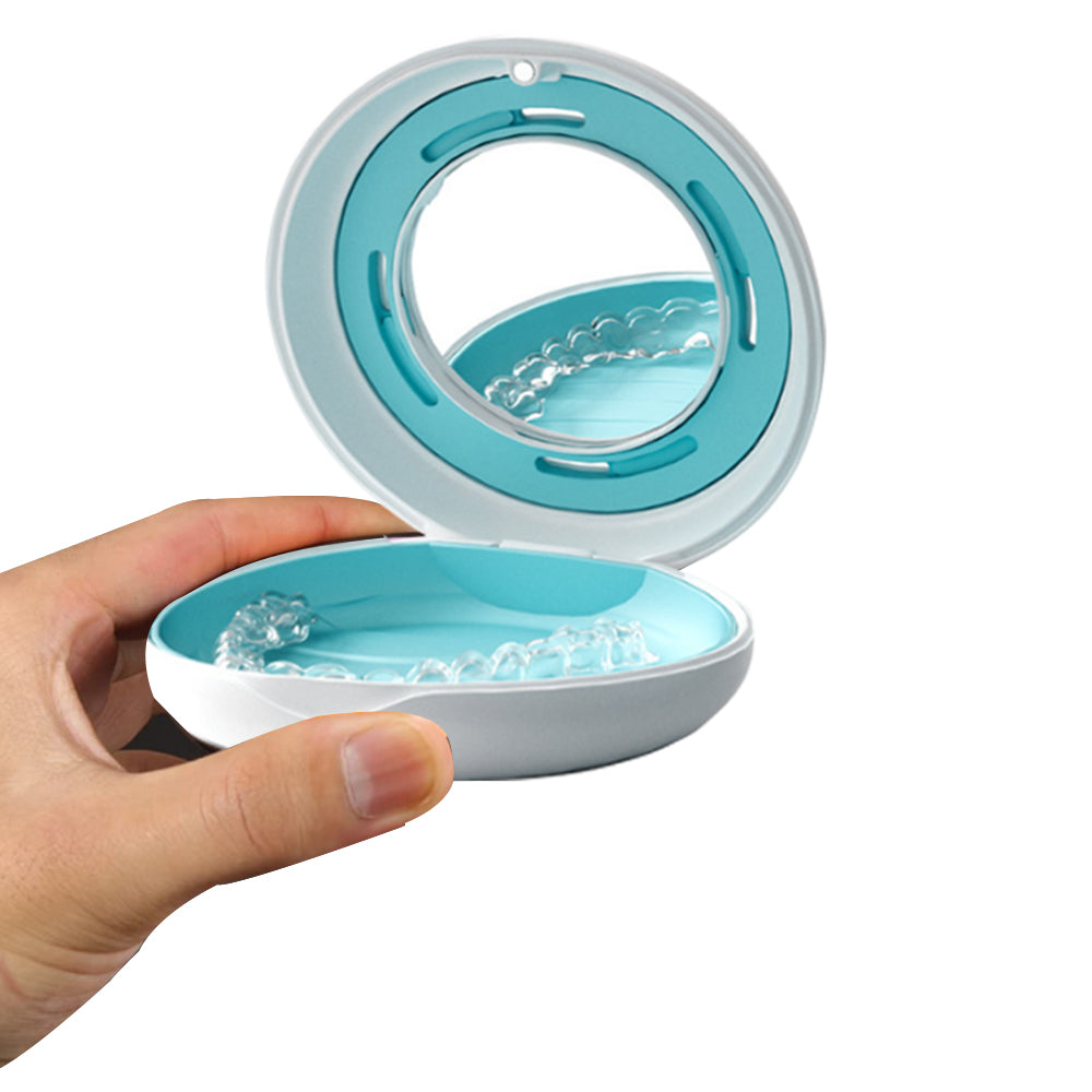 Mouth Guard Case with Mirror Retainer Case Night Guard Storage Box White