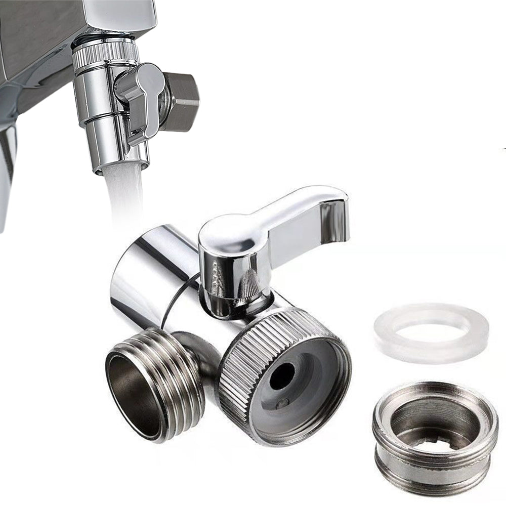Switch Faucet Adapter 2-Way Tee Connector Water Tap Connector Diverter Valve Shower Arm Diverter