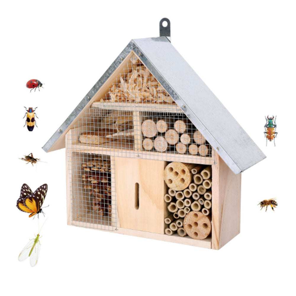 Wooden Insect Bee Butterfly House Outdoor Hanging Insect Hotel Garden Natural Shelter