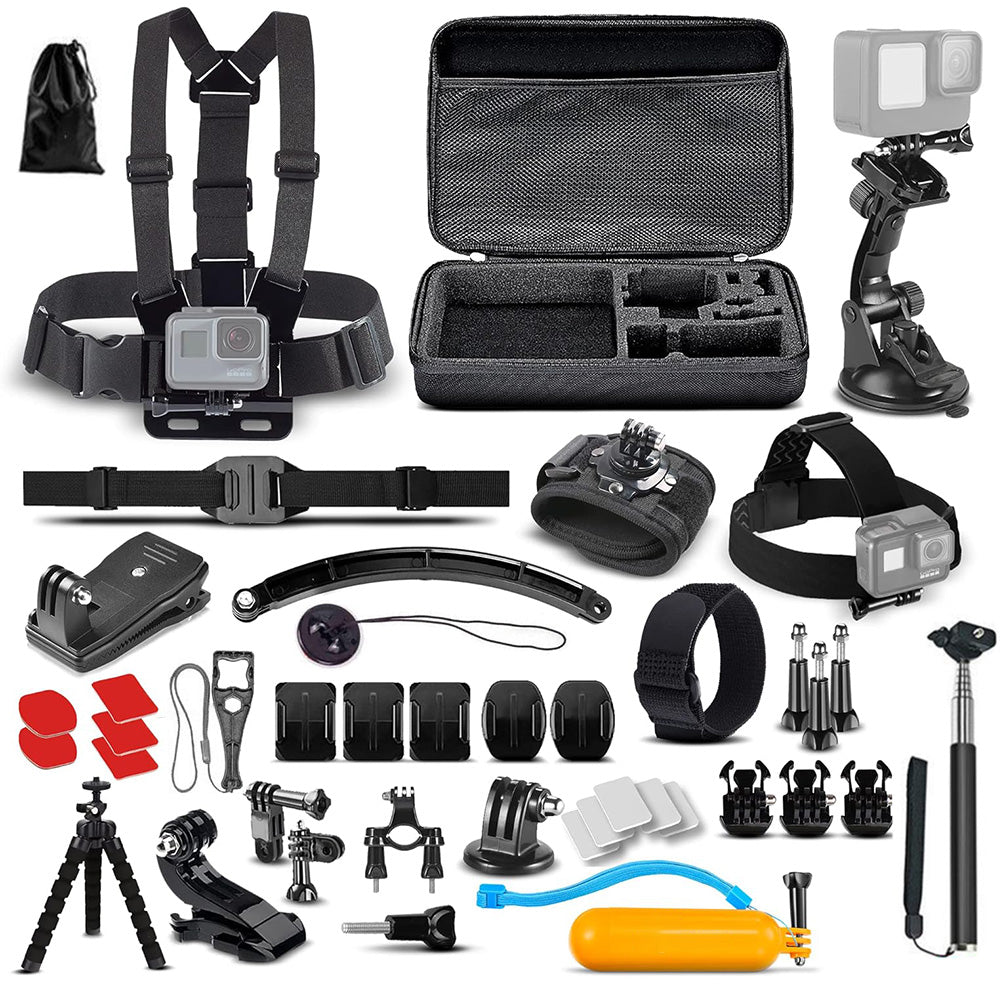 50-in-1 Action Camera Accessory Kit Compatible with GoPro Hero 10/9/8/7, GoPro Max, Insta360, DJI Osmo Action, AKASO