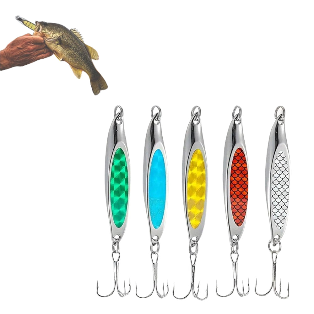 5 Pcs Fishing Lure Set Colorful Fishing Spinner Hard Baits Tackle Fishing Hooks