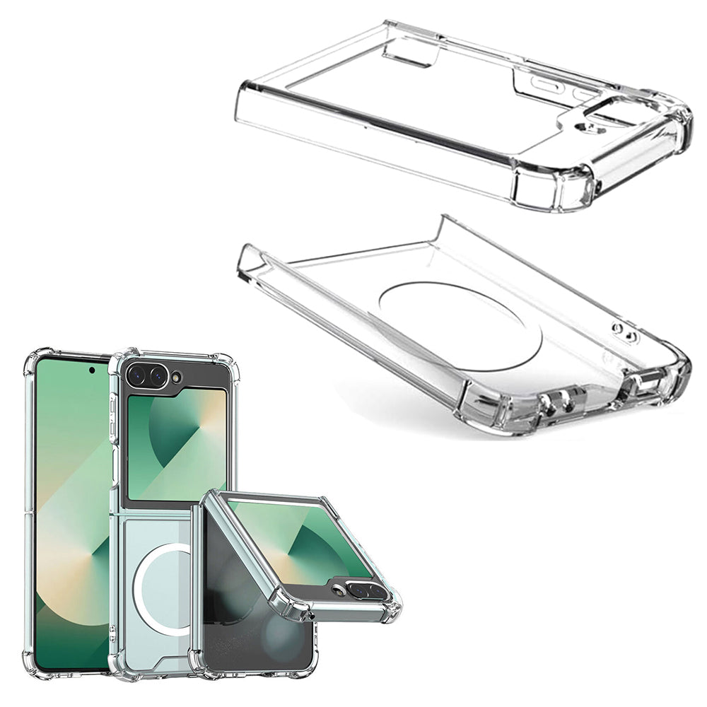 For Samsung Z Flip Clear Slim Shockproof Cover Transparent Protective Case