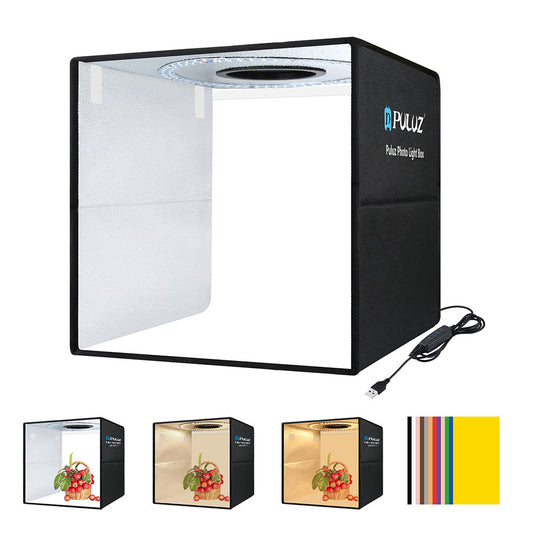 Foldable Photography LED Light Box with 6Pcs Background Cloths Portable Light Adjustable Photography Props