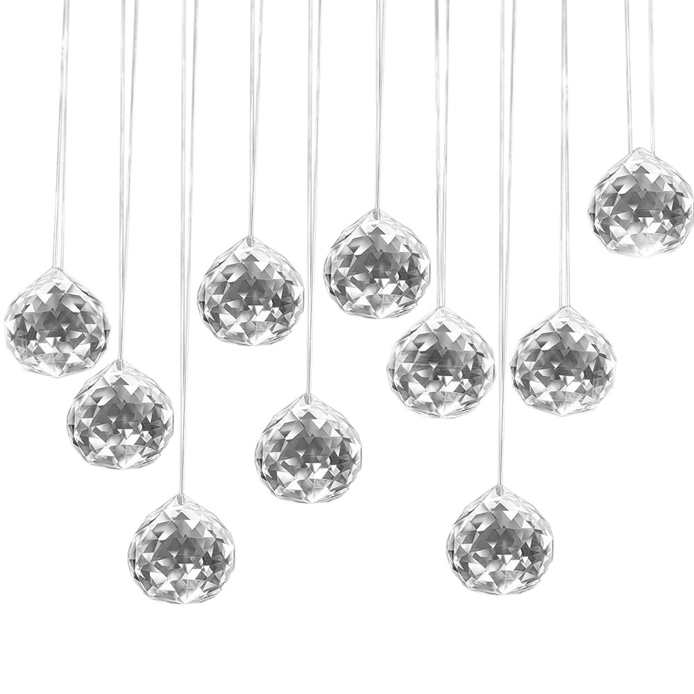 10Pcs Set Glass Ball Prism Pendants Chandelier Hanging Sun Catchers Home Room Decor
