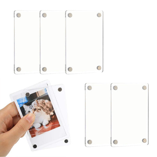 5Pcs Acrylic Fridge Frame Photo Picture Frames Clear Picture Display Holder