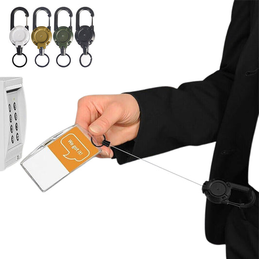 4Pcs Retractable Keychains Multitool Carabiner Badge Holders