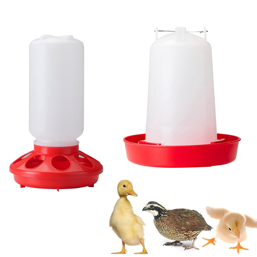 1L Chick Food Feeder and 1.5L Chicken Water Feeder Kit for Chick Aviaries