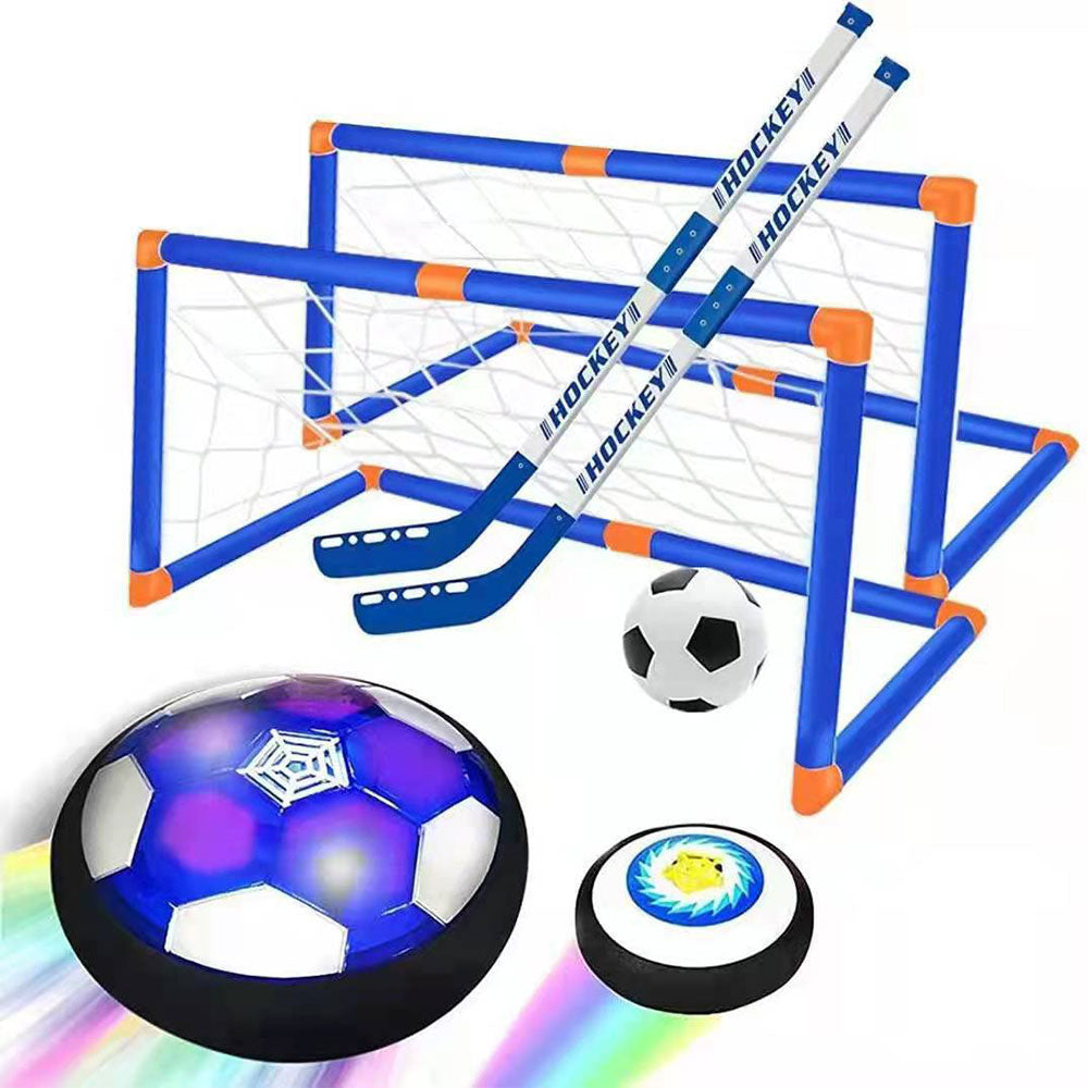 2-in-1 Hover Hockey Soccer Ball Set LED Lighting Floating Air Football Toys for Kids