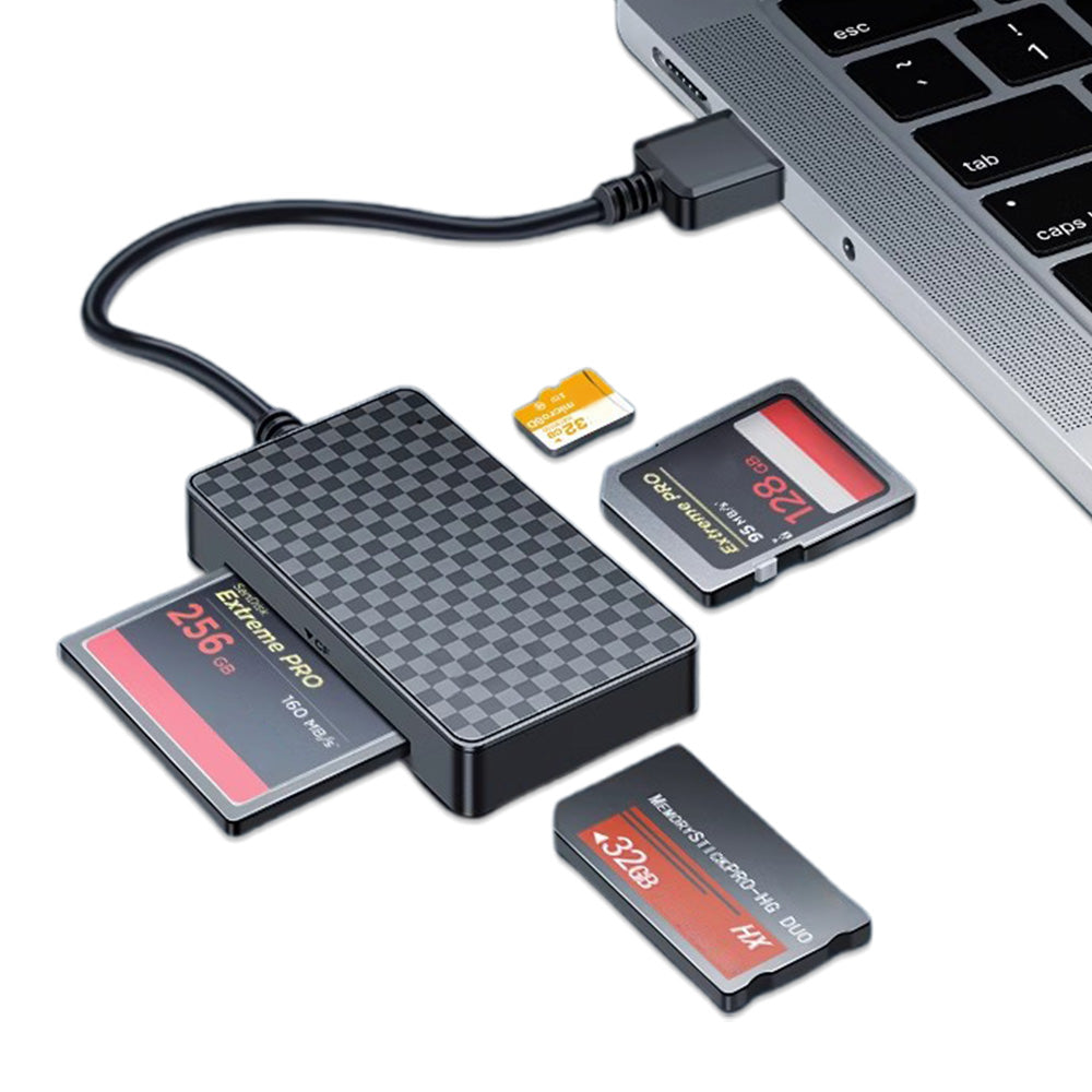 4-in-1 USB 2.0 Memory Card Reader ââ‚?Adapter for CF, SD, TF, MS Cards
