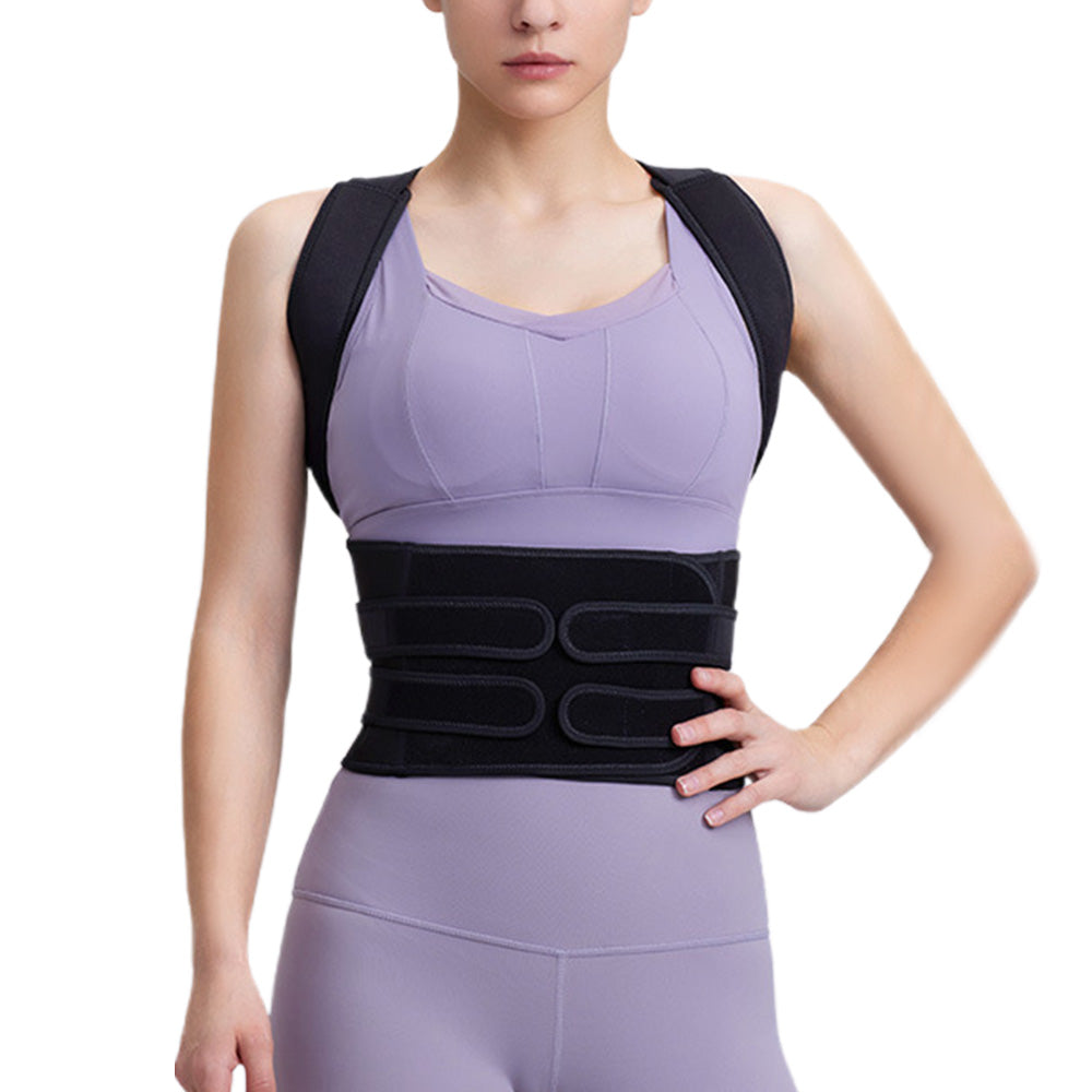 Posture Corrector  Adjustable Back Brace Support Strap Black